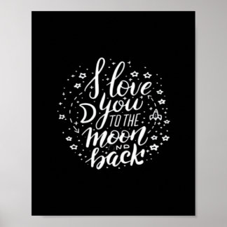 Jag älskar dig till månen och tillbaka Tidlös attr Poster