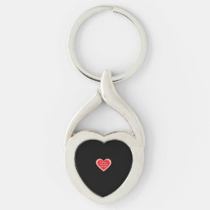 Jag älskar dig till månen och tillbaka uppriktig d twisted heart silverfärgad nyckelring