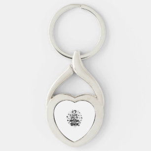 Jag älskar dig till månen och tillbaka uppriktigt  twisted heart silverfärgad nyckelring