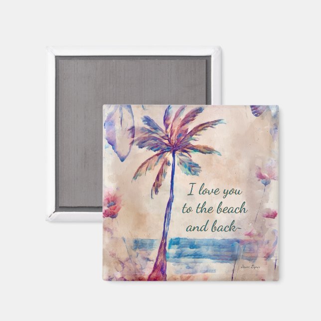 Jag älskar dig till stranden och tillbaka Magnet (Front/Back)
