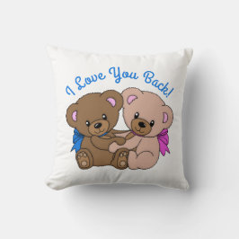 Jag älskar dig tillbaka Teddybjörnar som kramar Kudde