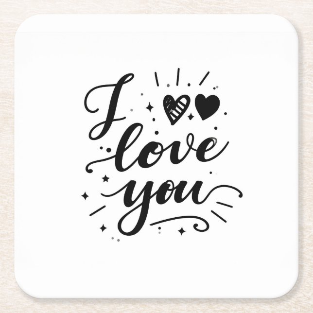 jag älskar dig underlägg papper kvadrat (Framsidan)