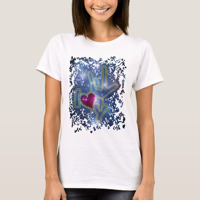 JAG ÄLSKAR DIG/undertecknar språk T-shirt (Framsida)