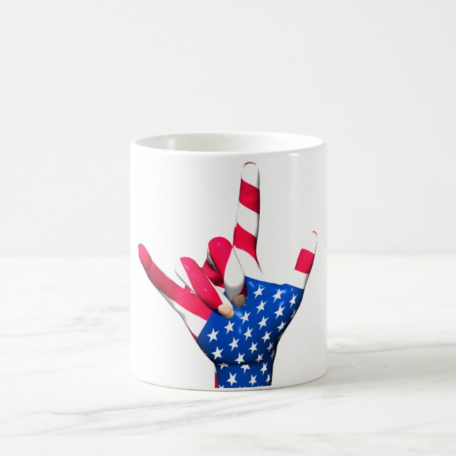 Jag älskar dig USA flaggamuggen Kaffemugg (Center)