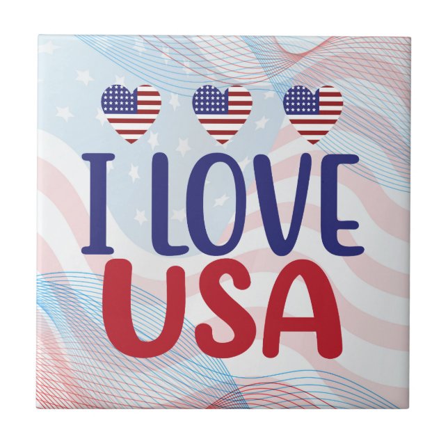 Jag älskar dig USA Kakelplatta (Framsidan)