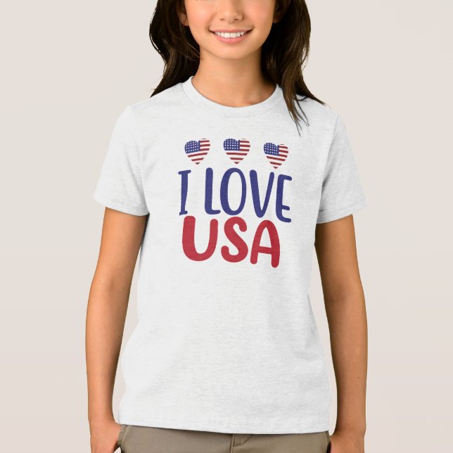 Jag älskar dig USA T Shirt (Framsida)