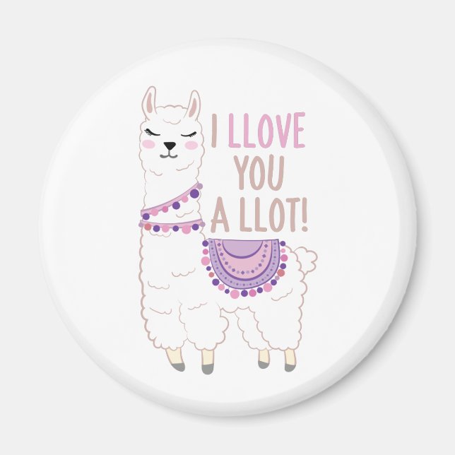Jag älskar dig väldigt mycket - Llama Magnet (Framsidan)