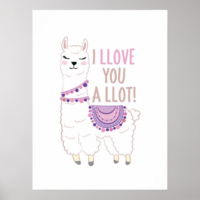 Jag älskar dig väldigt mycket - Llama Poster (Framsidan)