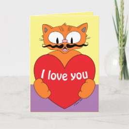 Jag älskar dig Valentine söta romantiska tecknade  Kort