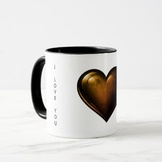 Jag älskar dig Valentines Guldhjärta Kaffemuggar