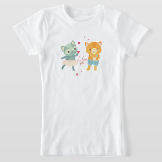 Jag älskar dig vykort med katter | Sött romantiskt T Shirt