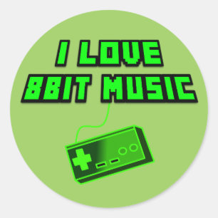 Jag älskar Digital för grönt för musik 8Bit Re Runt Klistermärke