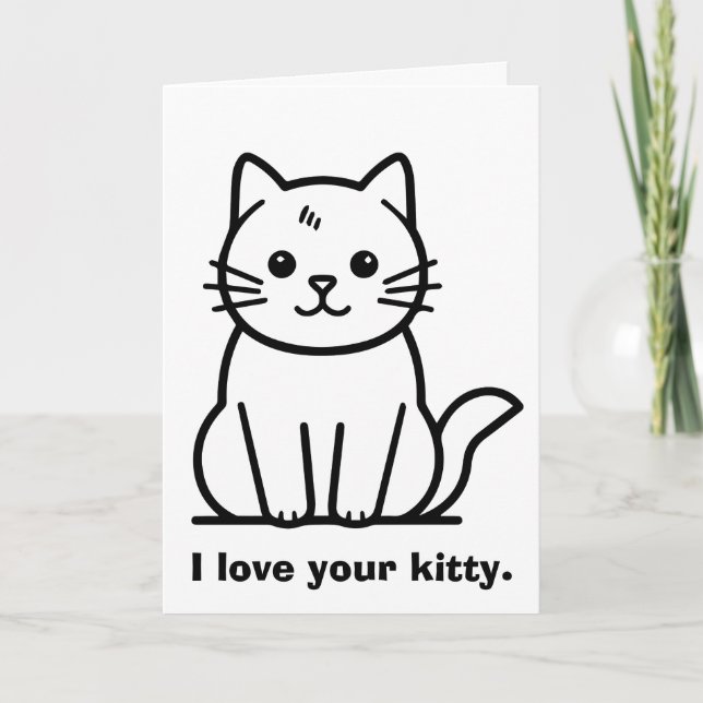 Jag älskar din katt Alla hjärtans dag Kort (Framsida)
