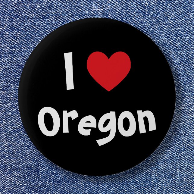 Jag älskar din stad eller delstat här knapp (I Love Oregon Button)