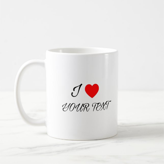 Jag älskar din text-mugg kaffemugg (Vänster)
