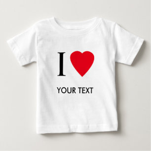 Jag älskar (din text) skräddarsy dräkt tee shirt