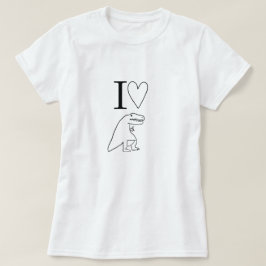 Jag älskar dinosaurier Söt minimalistisk T-Rex  T Shirt