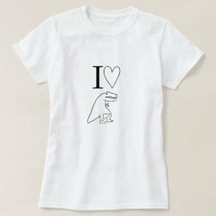 Jag älskar dinosaurier Söt minimalistisk T-Rex  T Shirt