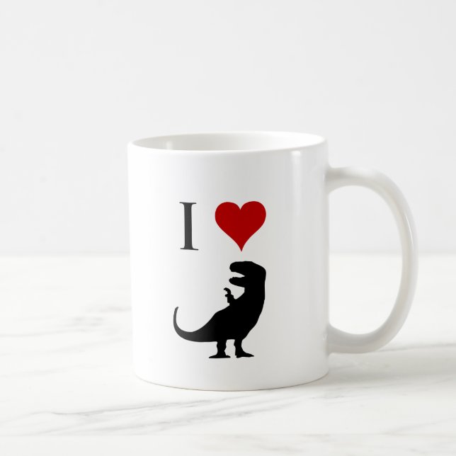 Jag älskar Dinosaurs - T-Rex Kaffemugg (Höger)