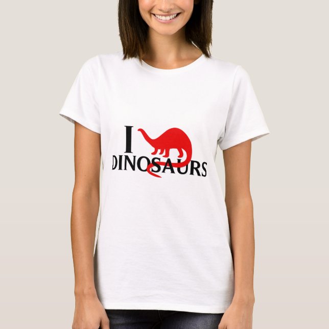 Jag älskar Dinosaurs T-shirt (Framsida)