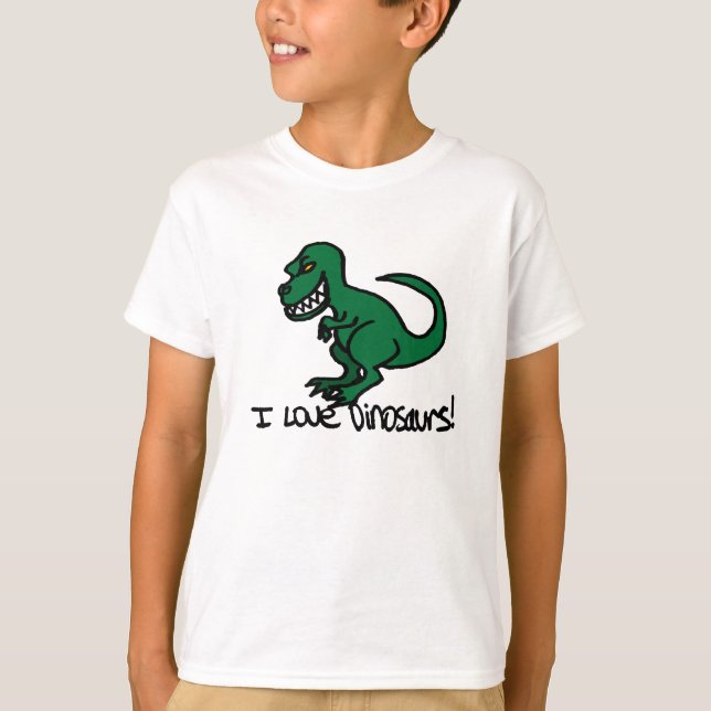 Jag älskar Dinosaurs! Tee Shirt (Framsida)