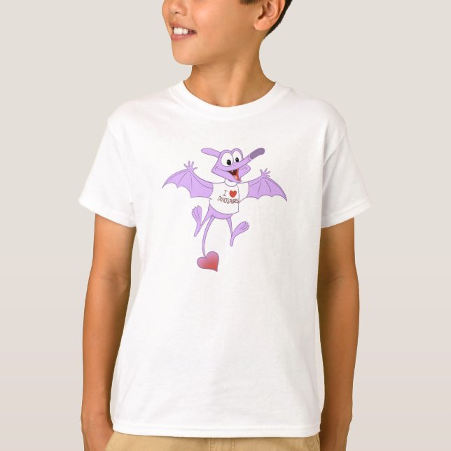 Jag älskar dinosaurspterodactylen t-shirt (Framsida)