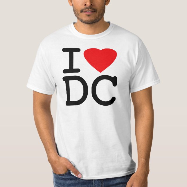 Jag älskar District of Columbia för Tee Shirt (Framsida)