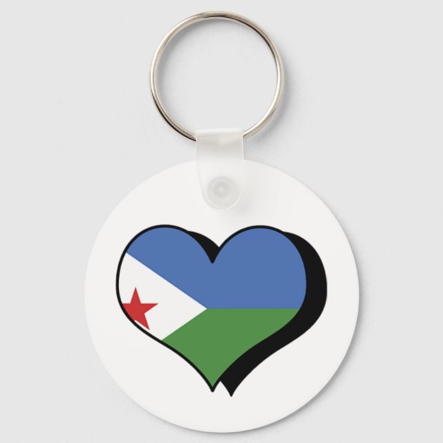 Jag älskar Djibouti Nyckelring (Framsida)