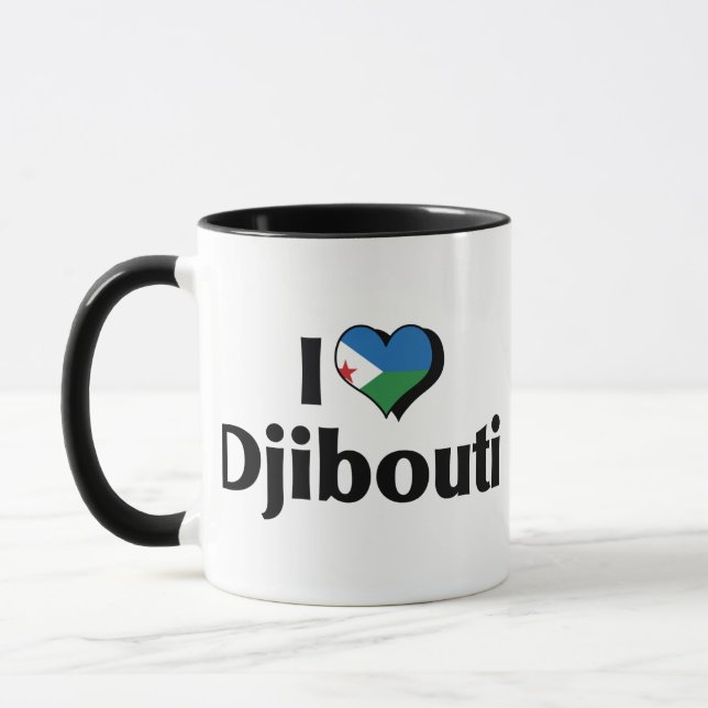 Jag älskar Djiboutis flagga Mugg (Vänster)