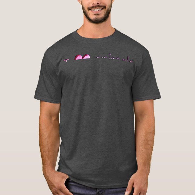 jag älskar djur font rosa vänner t shirt (Framsida)