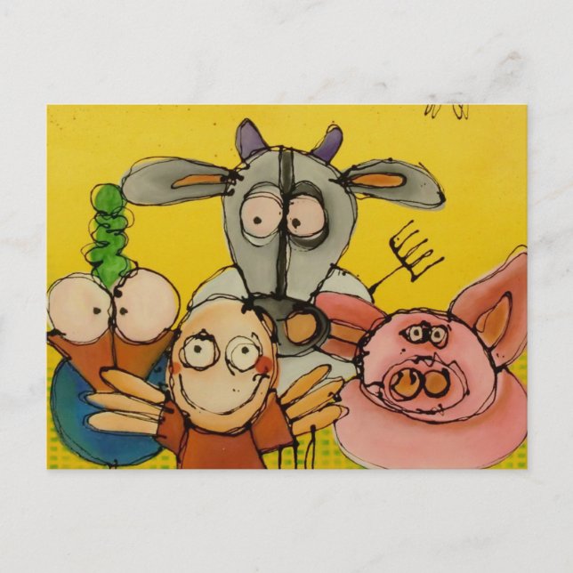 jag älskar djur vykort (Framsida)