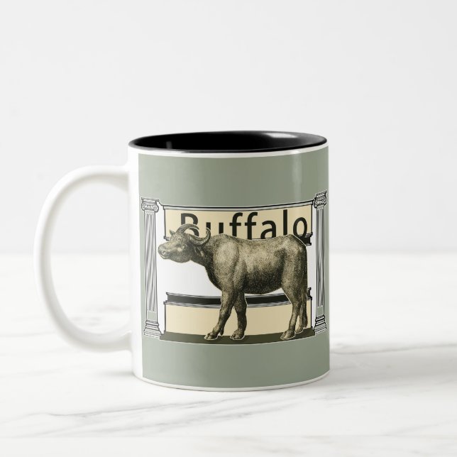 Jag älskar djurbuffel Två-Tonad mugg (Vänster)