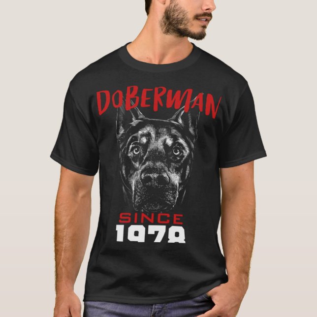 Jag älskar dobermann sedan 1978 t shirt (Framsida)