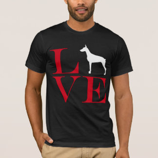 Jag älskar Dobermans - den mörk färgade T-shirt