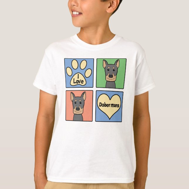 Jag älskar Dobermans T-shirt (Framsida)