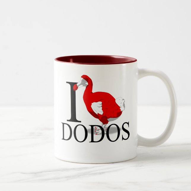 Jag älskar Dodosmuggar Två-Tonad Mugg (Höger)