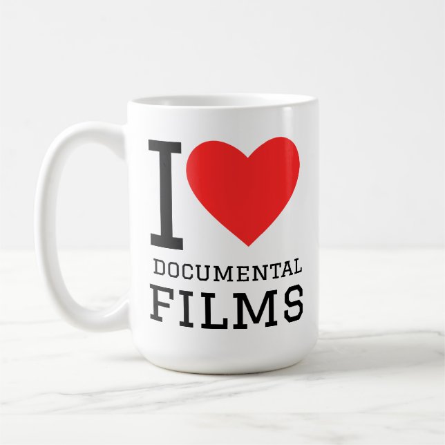 Jag älskar dokumentära filmer  kaffemugg (Vänster)
