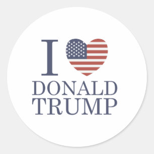 Jag älskar Donald Trump Runt Klistermärke