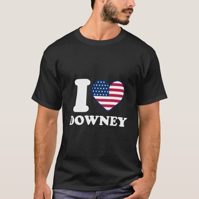 Jag älskar Downey Jag Han Downey T Shirt (Framsida)
