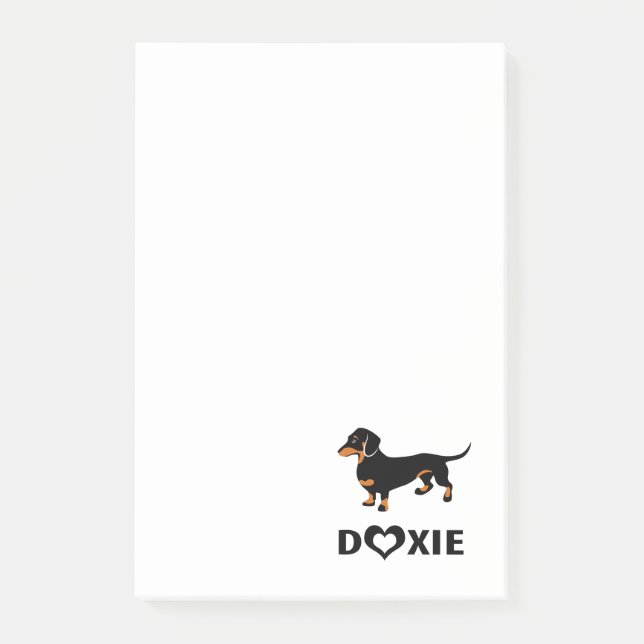 Jag älskar Doxies - den gulliga svart- och Post-it Block (Framsida)