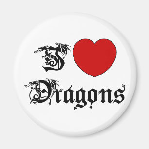 Jag älskar drakar magnet
