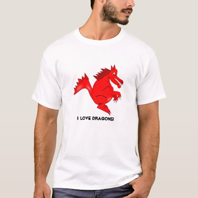 Jag älskar drakeT-tröja T-shirt (Framsida)