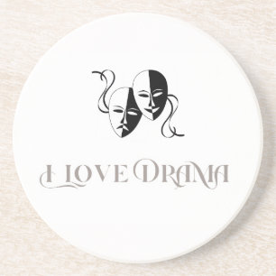 Jag älskar drama, teater masker scenkonst underlägg