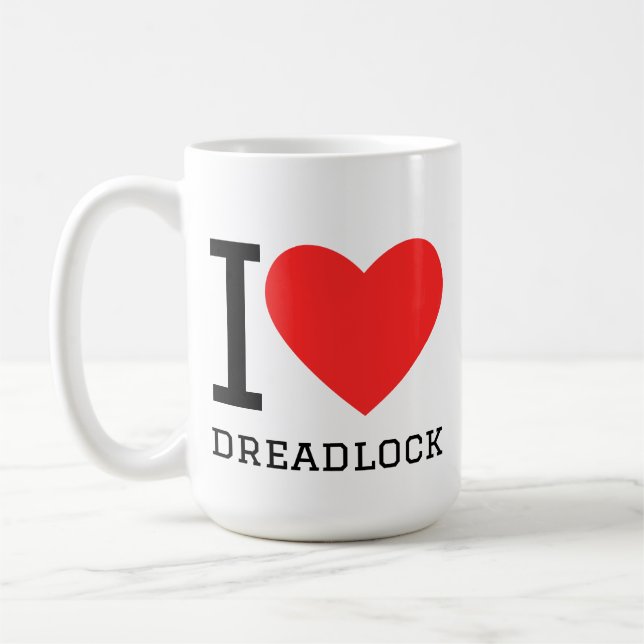Jag älskar dreadlock kaffemugg (Vänster)