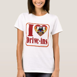 Jag älskar Drive-Ins Roliga Tillbakablicks slogan Tee Shirt