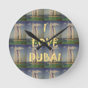 Jag älskar Dubai Rund Klocka