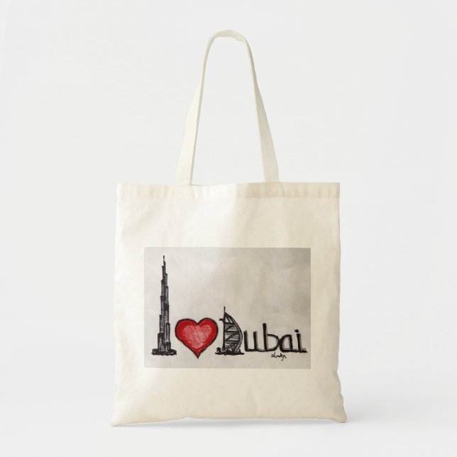 Jag älskar Dubai Tygkasse (Framsidan)
