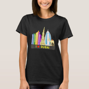 Jag älskar Dubai Uae Förenade Arabemiraten Skyskra T Shirt
