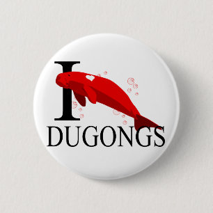 Jag älskar Dugongs knäppas Knapp
