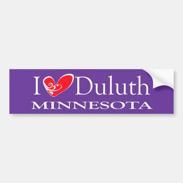 Jag älskar Duluth Minnesota Bildekal (Framsidan)